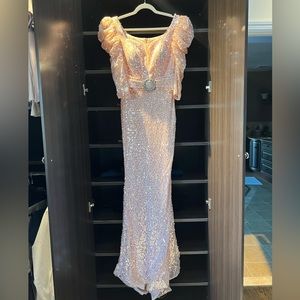 Light pink evening gown